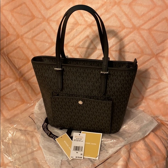 Michael Kors Handbags - Michael Kors Jet Set Signature PVC Tote